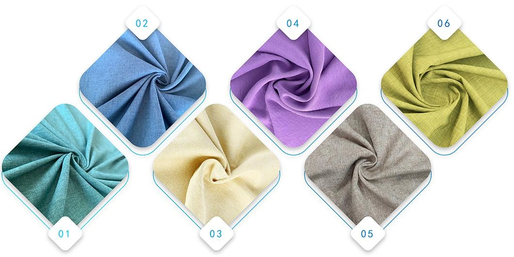 Polyester Fr Plain Dyed Imitation Linen Like Blackout Fabric for Upholstery Furniture Sofa Curtain Home Textile